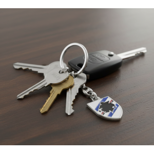 Portachiavi stemma sagomato metallo compatibile con sampdoria