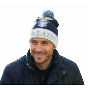 Cappello zuccotto pon pon adulto compatibile con lazio