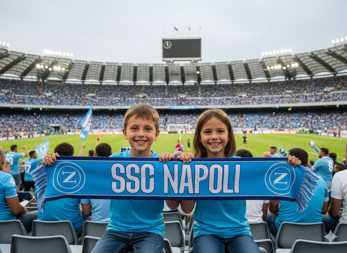 Sciarpa jaquard da stadio compatibile con Napoli Calcio