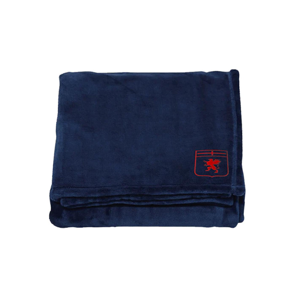 Coperta in pile blu compatibile con Genoa Calcio