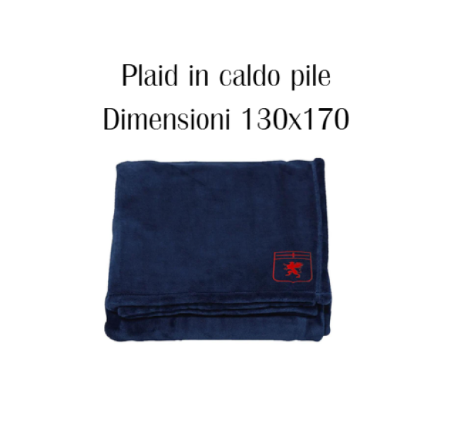 Coperta in pile blu compatibile con Genoa Calcio