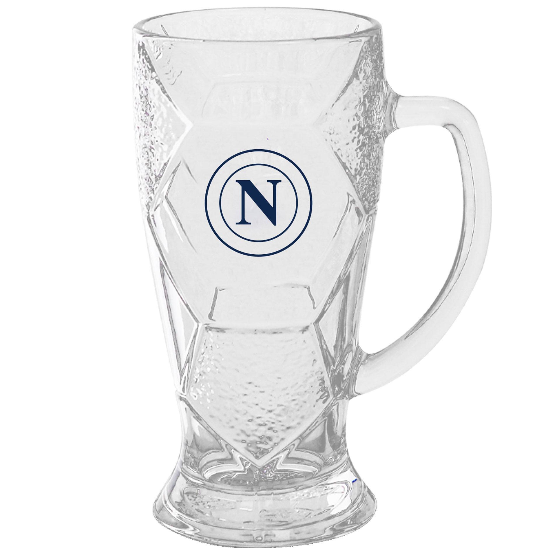 Boccale di vetro da birra 680ml compatibile con Napoli Calcio