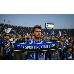 Pisa calcio sciarpa bicolore jacquard