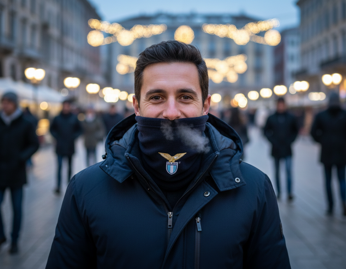 Scaldacollo in pile da adulto compatibile con Lazio Calcio