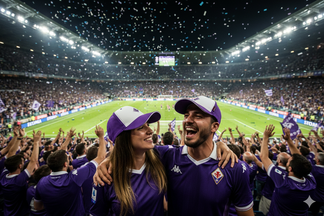 Berretto adulto compatibile con Fiorentina