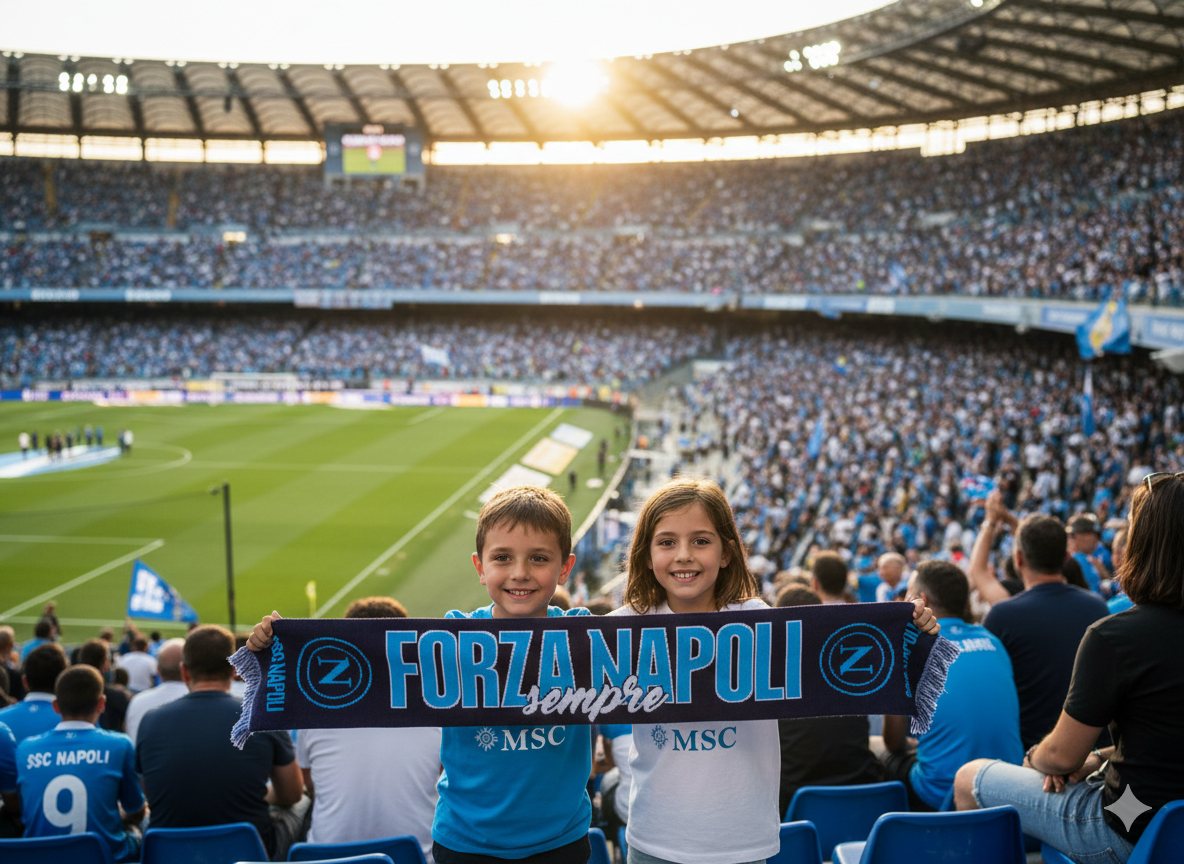 Sciarpa da stadio compatibile con Napoli Calcio