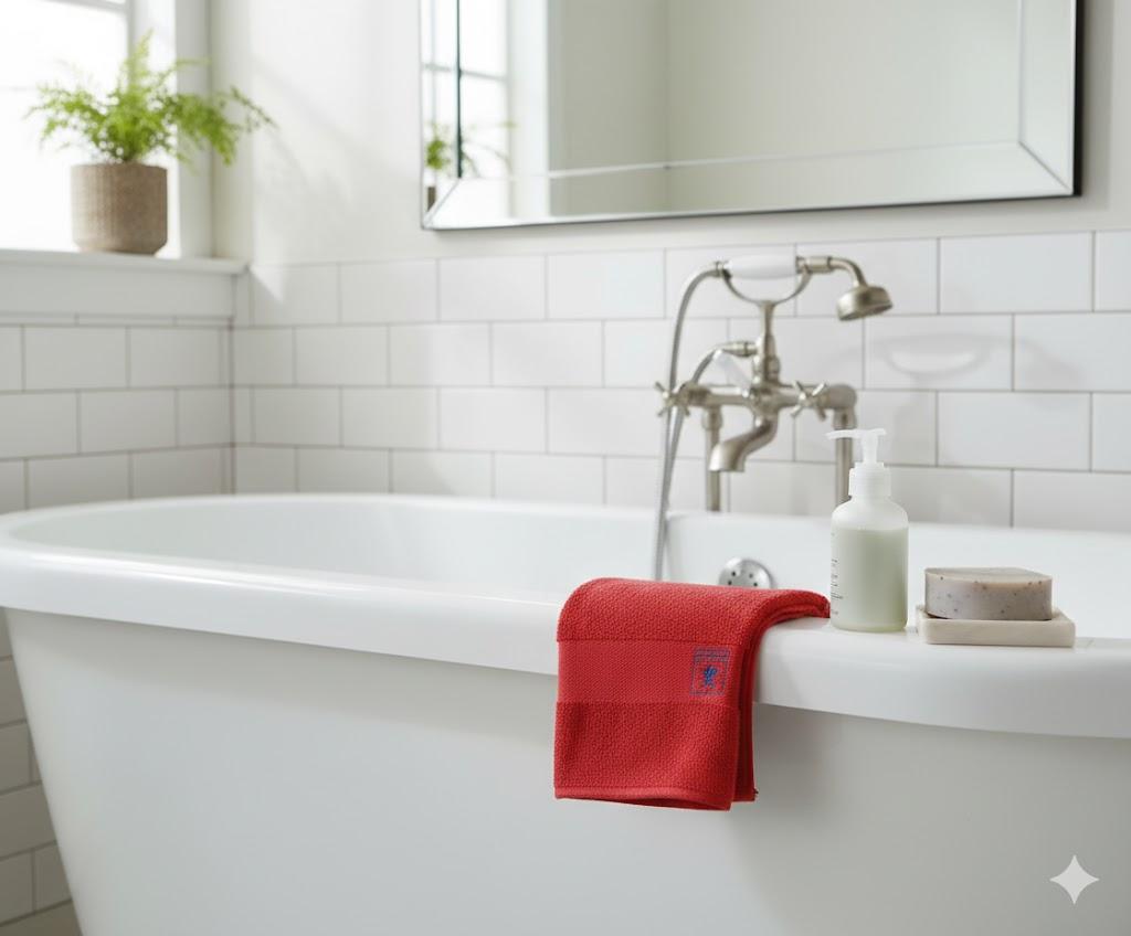 Asciugamano in spugna compatibile con Genoa Calcio