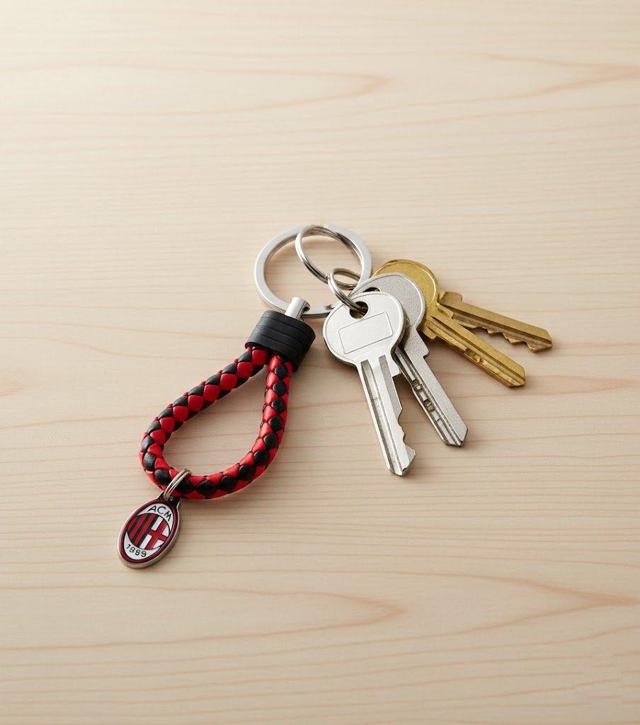 Portachiavi intrecciato compatibile con Milan