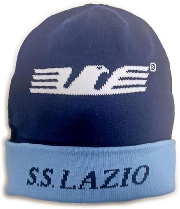 emme ti lazio zuccotto lana bicolore scritta risvolto - foto 1