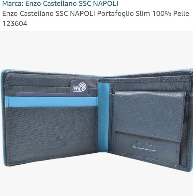 Portafoglio in pelle compatibile con Napoli Calcio