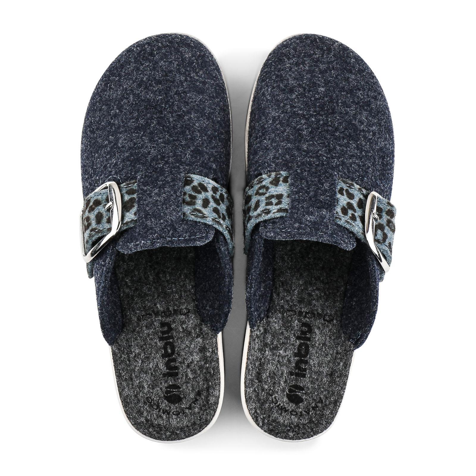 Pantofole zeppa e fibbia animalier donna Inblu