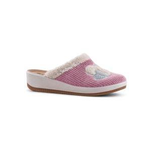 Pantofole rosa ecopelliccia e cuoricino donna