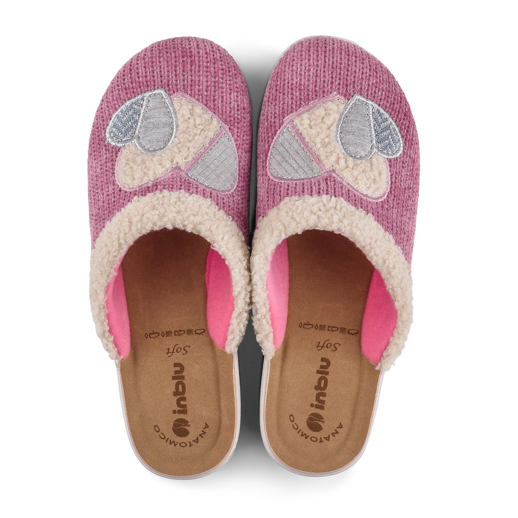 Pantofole rosa ecopelliccia e cuoricino donna Inblu
