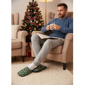 Pantofole natalizie da uomo gnomi