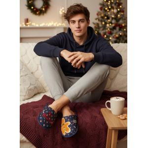 Pantofole natalizie unisex adulto omino pan di zenzero