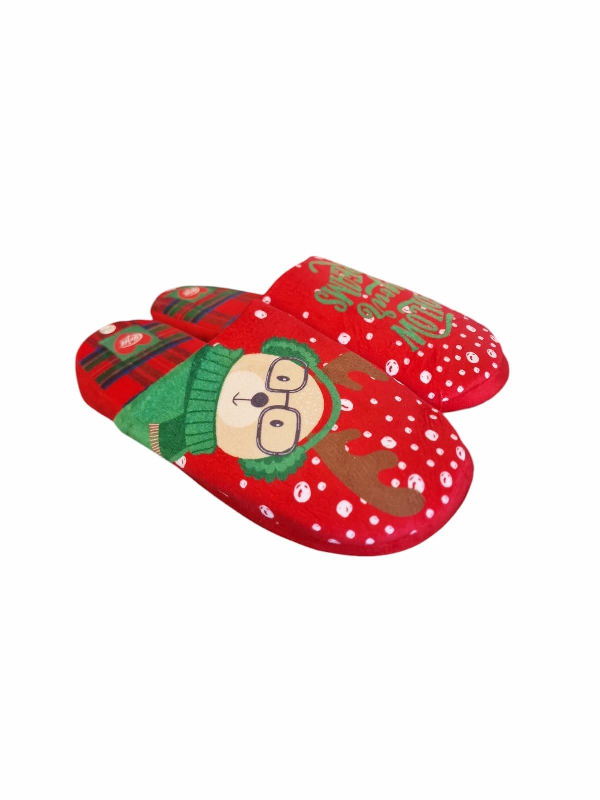 Pantofole natalizie rosse donna