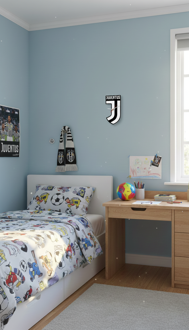 Orologio da parete sagomato compatibile con Juventus