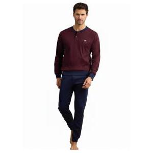 Pigiama uomo interlock unito bicolore gp2093 bordeaux