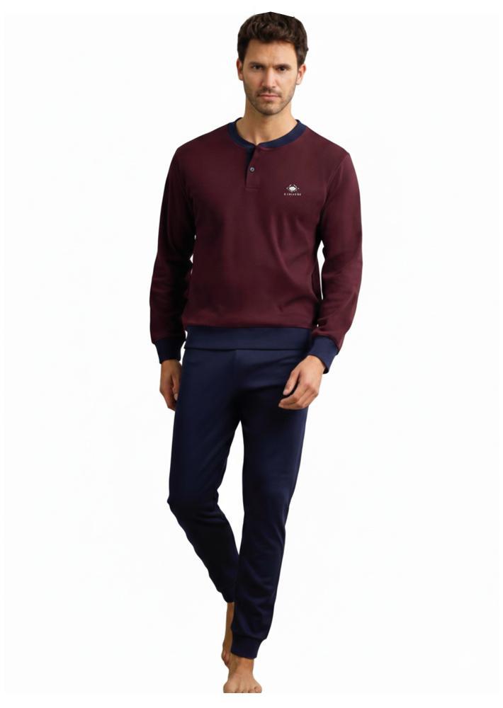 Pigiama uomo interlock unito bicolore GP2093 Bordeaux