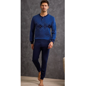 Pigiama interlock uomo rombi petto jeans