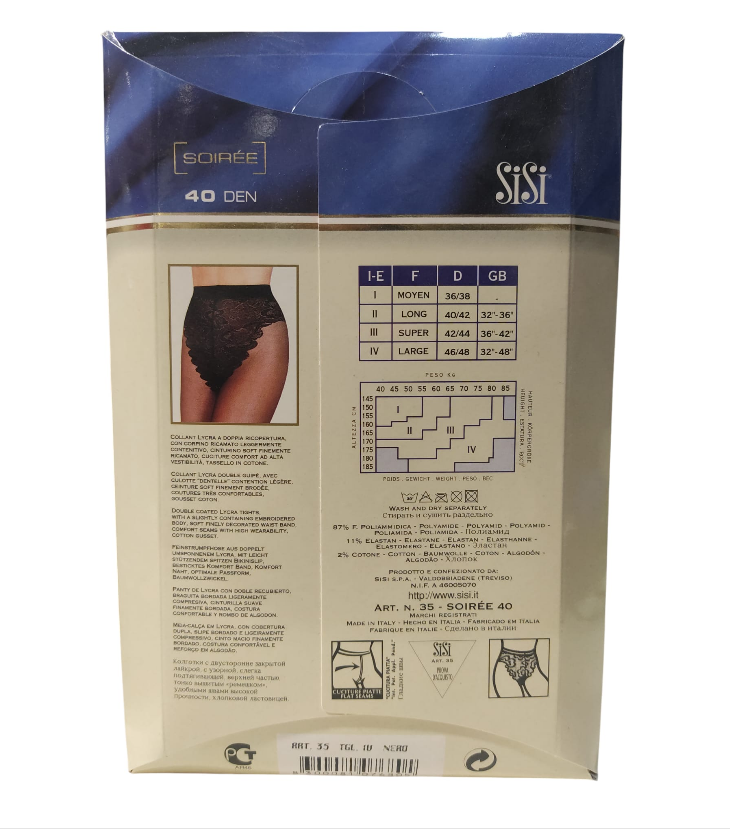 sisi collant soiree 40 velato doppio ricoperto moro - foto 2