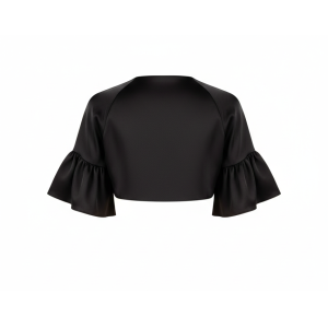 Bolero coprispalle in raso nero  donna