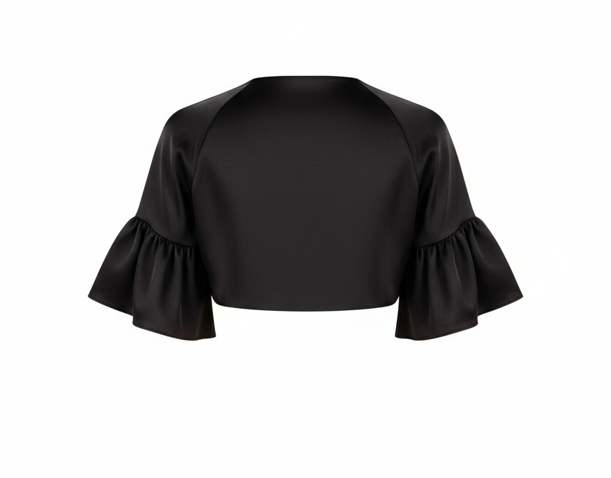 Bolero coprispalle in raso nero Rinascimento donna