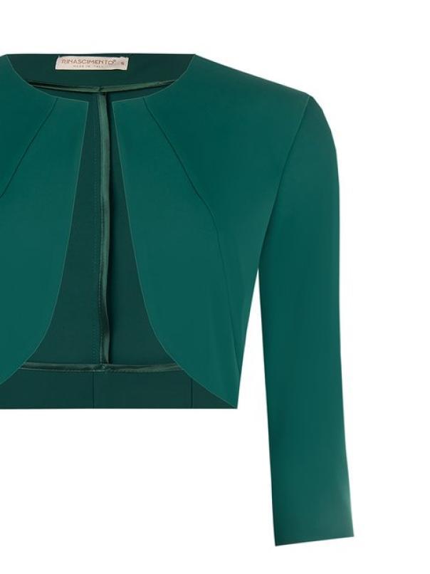 rinascimento bolerino crepe manica 3/4 verde - foto 3
