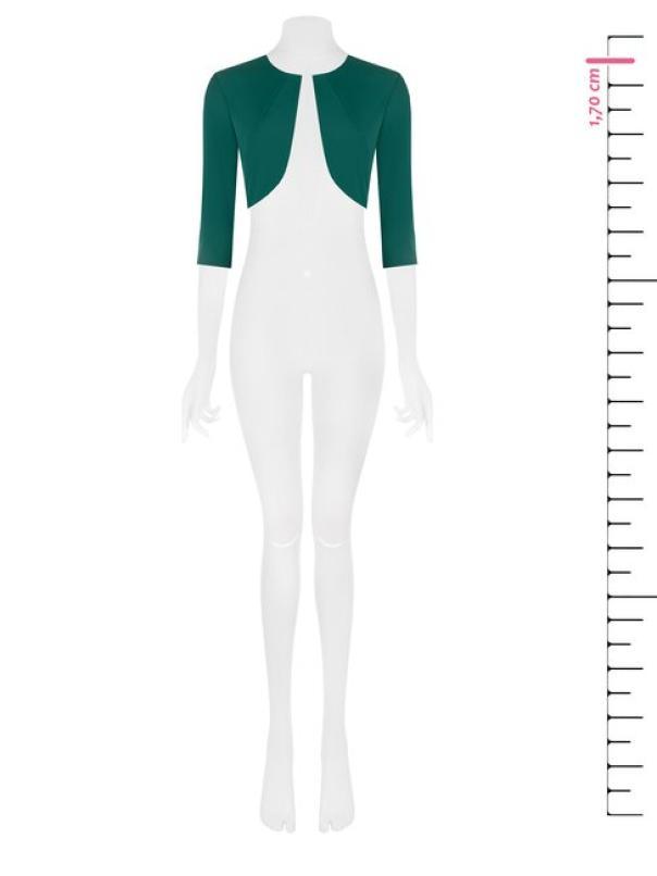 rinascimento bolerino crepe manica 3/4 verde - foto 4