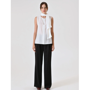 Top smanicato con fiocco  donna