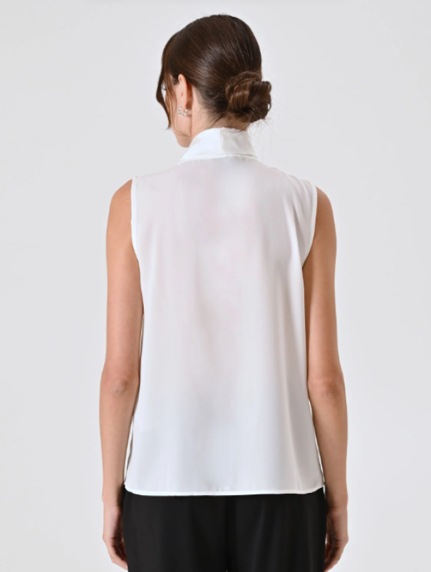 Top smanicato con fiocco Rinascimento donna