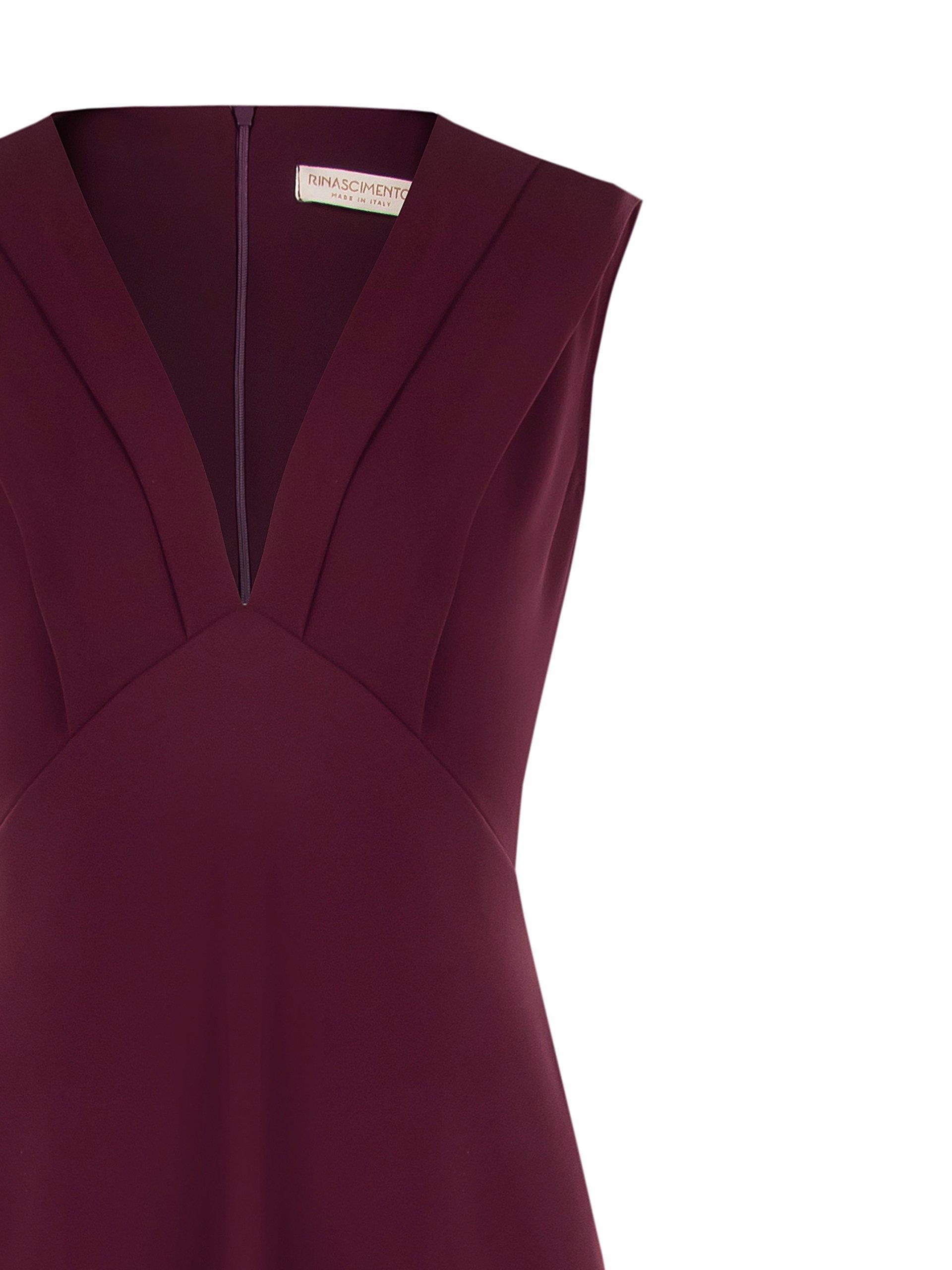 Abito lungo in tessuto fluido bordeaux Rinascimento