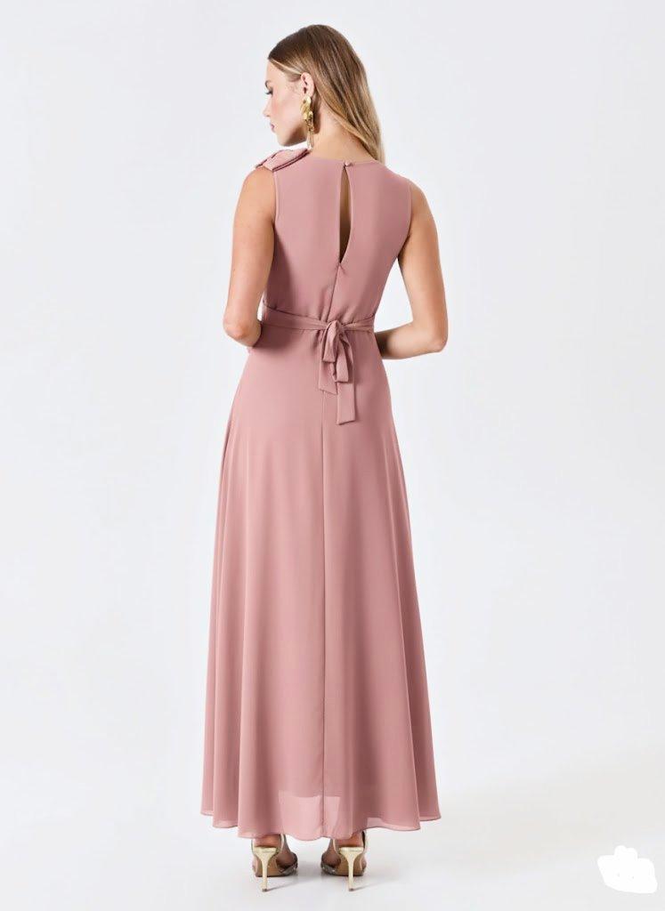 Abito lungo con decoro floreale Rinascimento