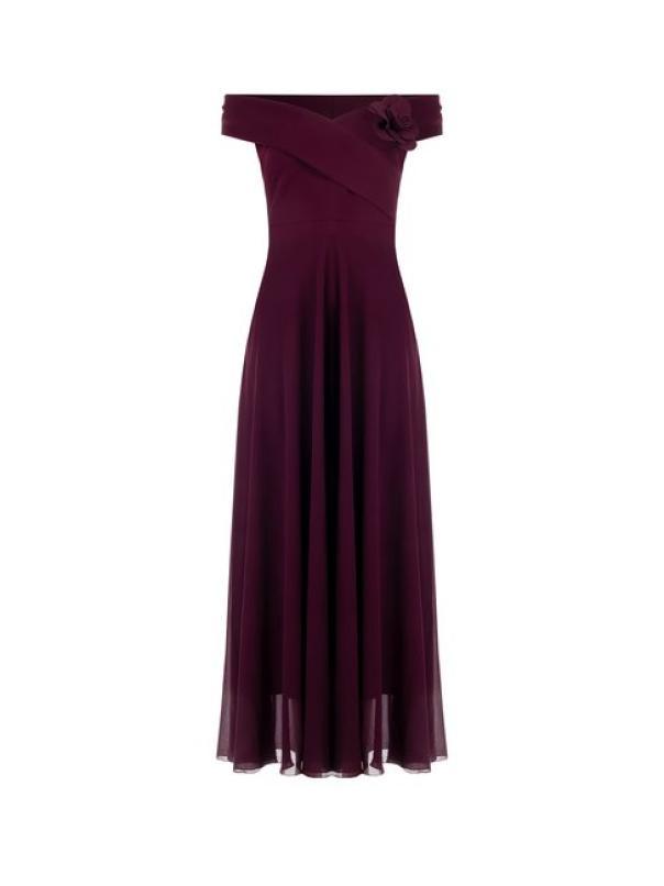 Abito lungo in georgette bordeaux Rinascimento