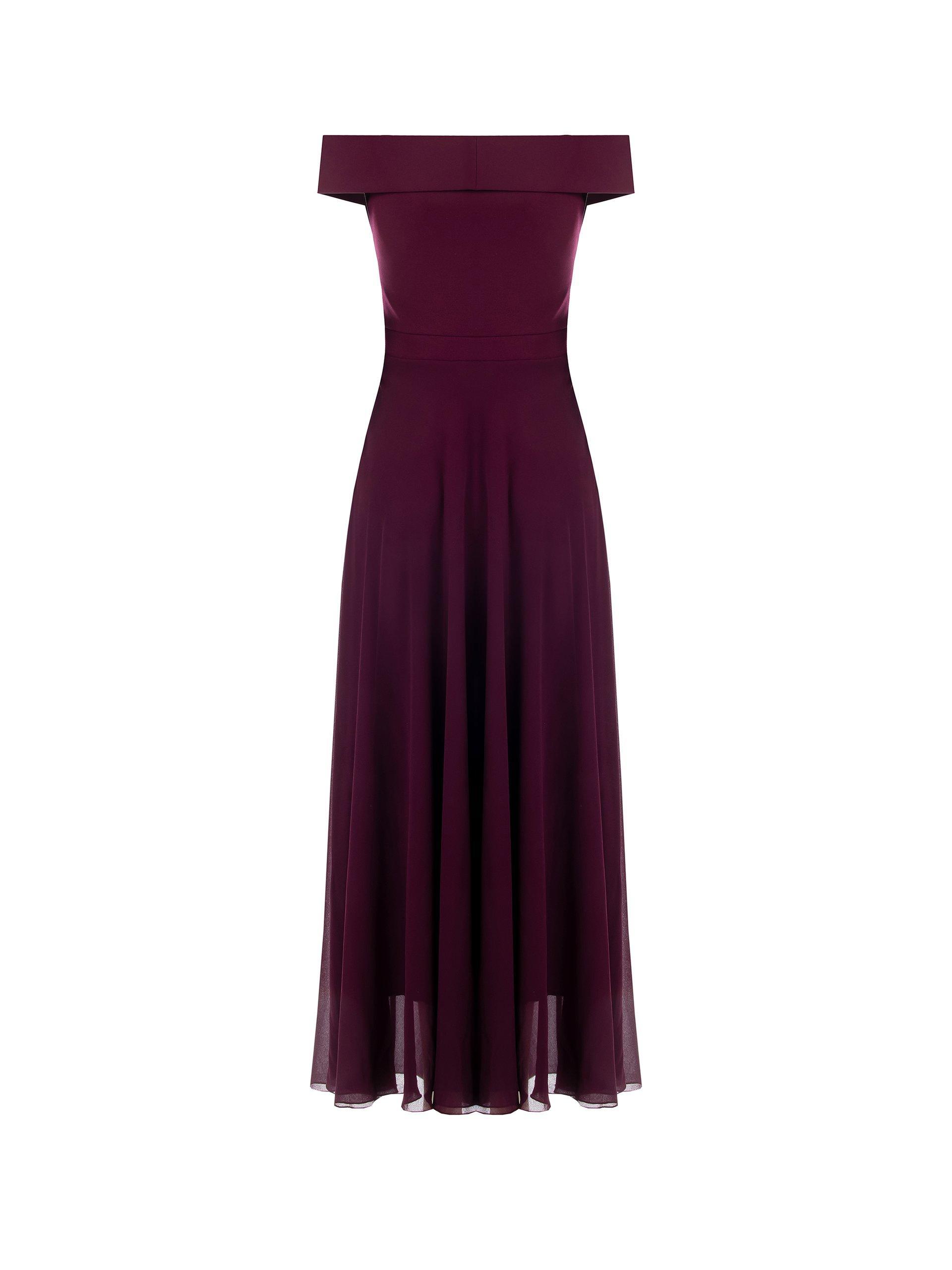 Abito lungo in georgette bordeaux Rinascimento