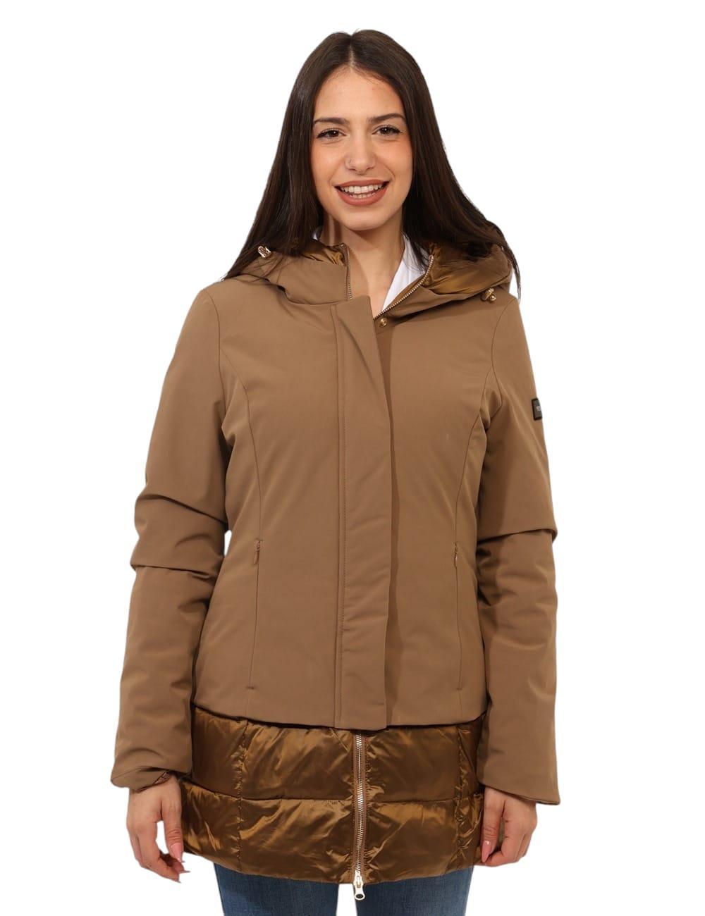 Piumino in softshell con interno trapuntato Yes Zee donna