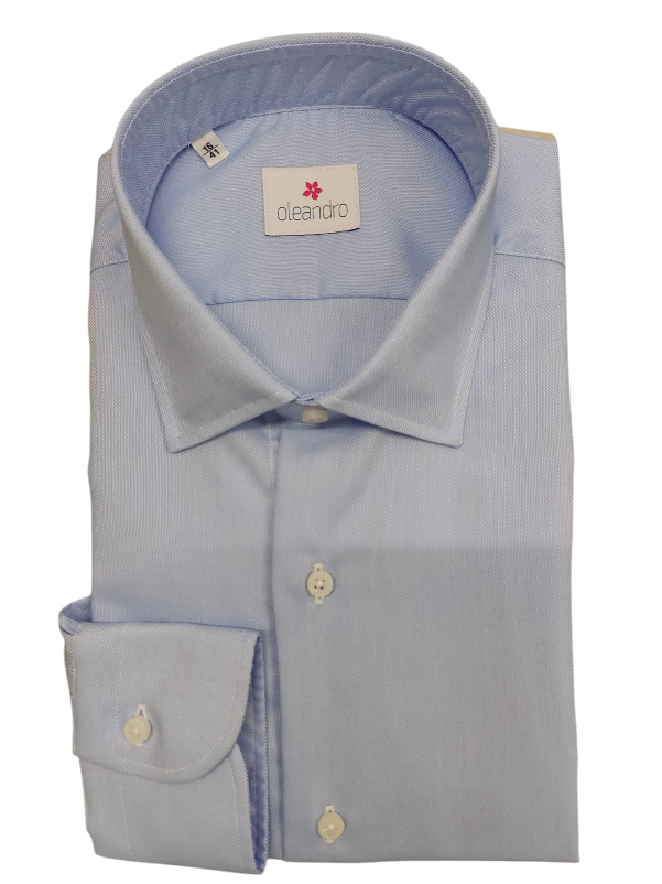 oleandro camicia no stiro oxford custom fit celeste - foto 1