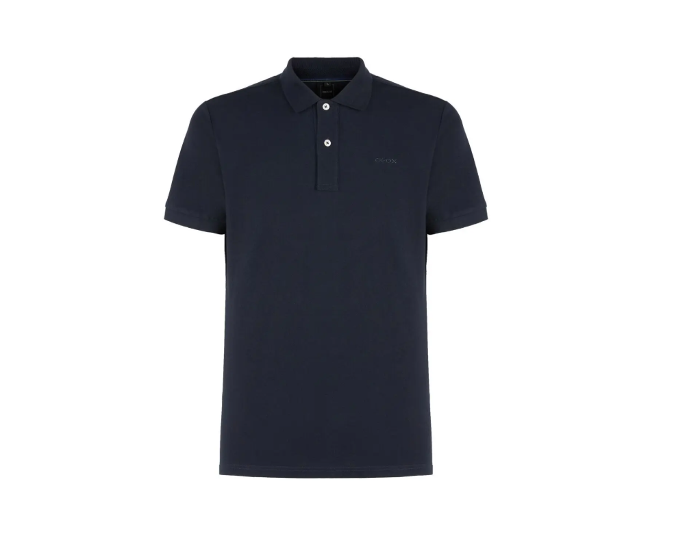 Polo Geox in cotone piquet blu Uomo