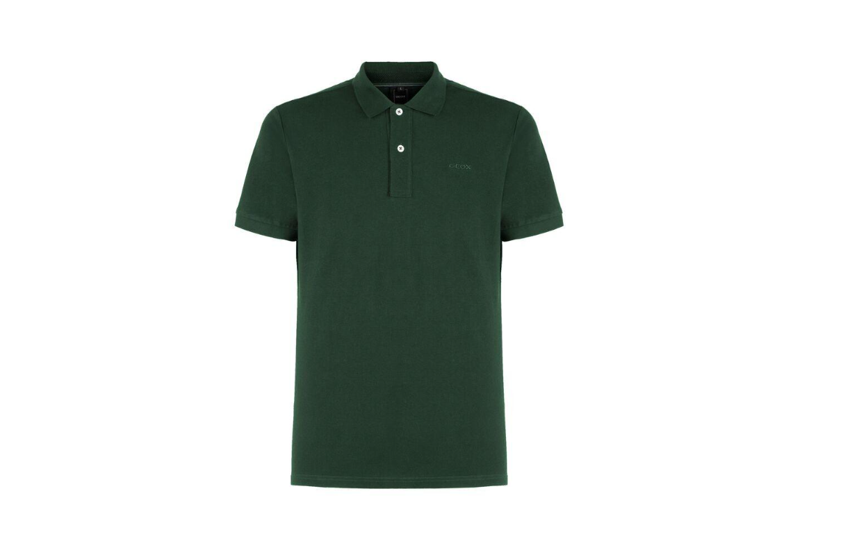 Polo Geox in cotone piquet Uomo Verde Foresta