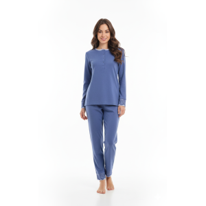 Pigiama interlock donna bluette