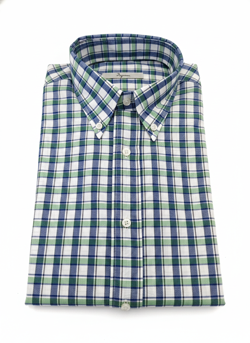 Camicia in cotone fantasia quadri Ingram