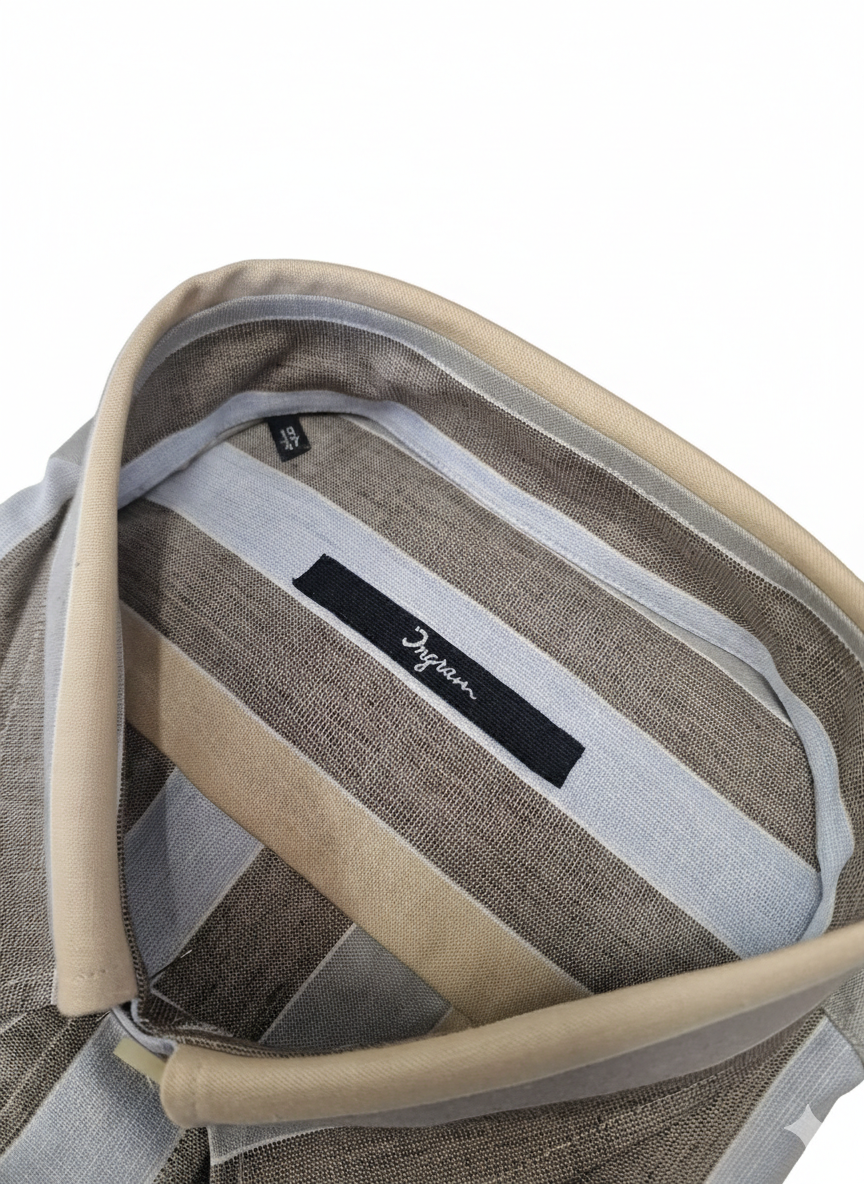 Camicia manica lunga misto cotone lino Ingram 