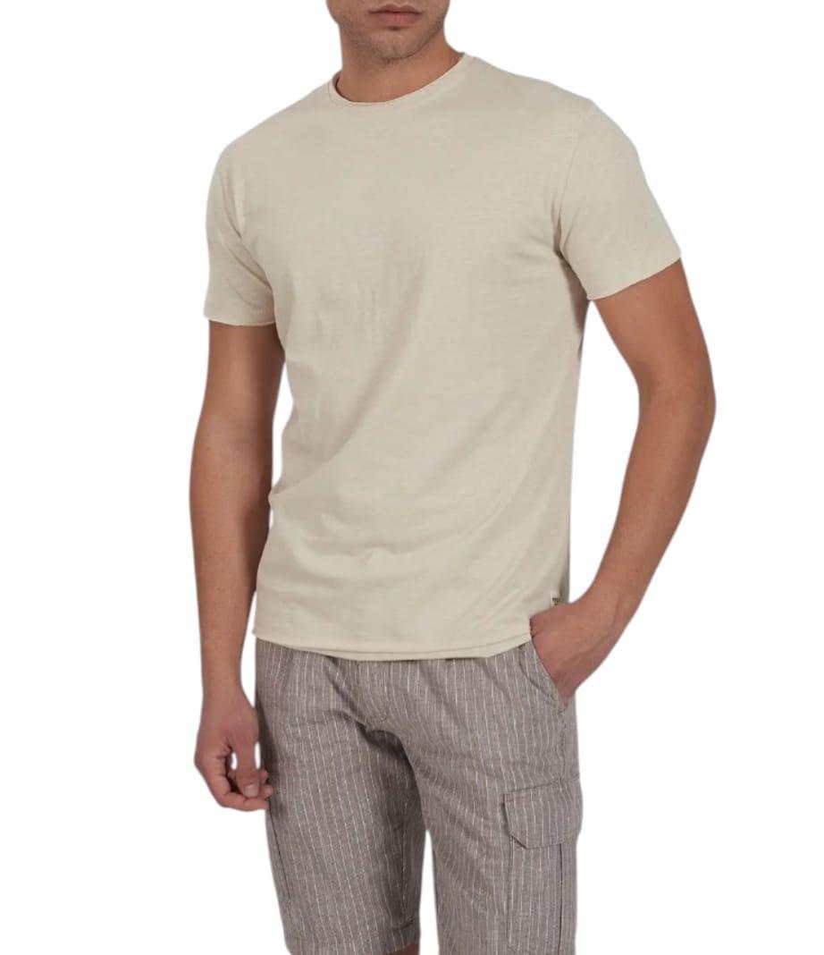 T-shirt beige in cotone Yes Zee uomo
