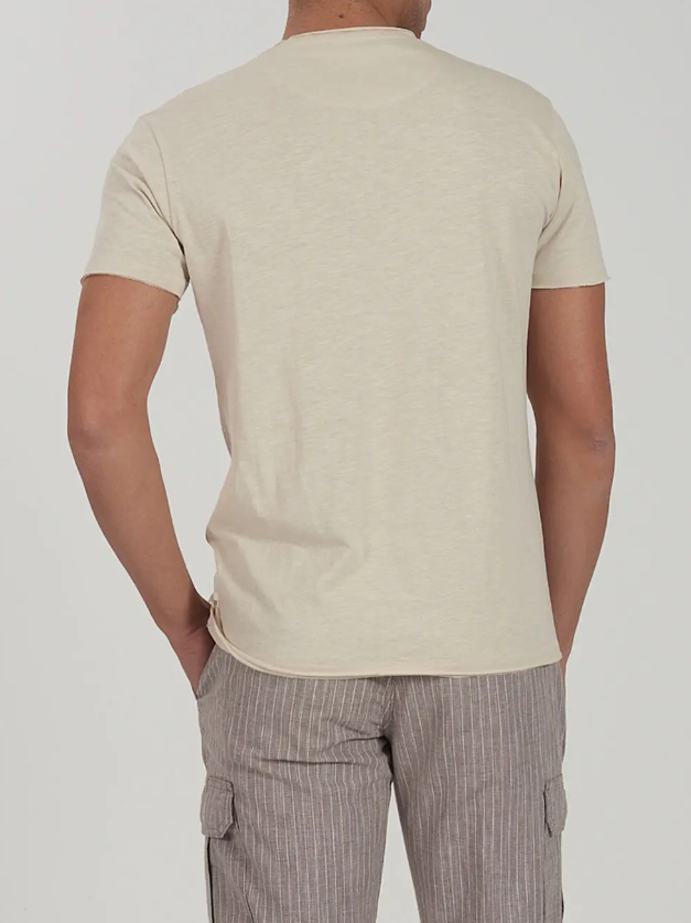 T-shirt beige in cotone Yes Zee uomo