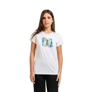 T-shirt donna girocollo stampa  bianco