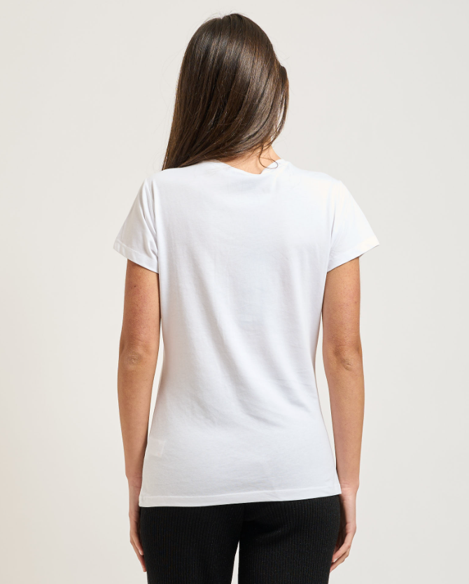 T-shirt bianca in cotone Yes Zee donna
