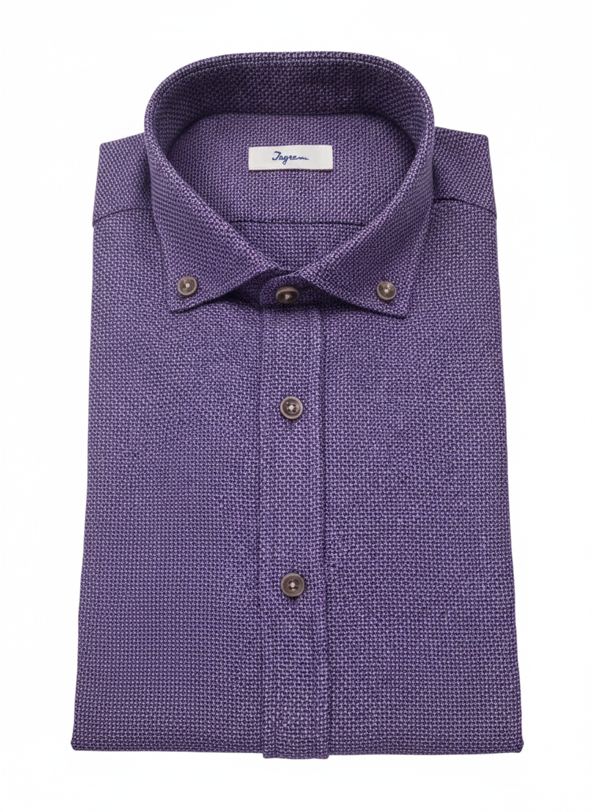 Camicia Ingram Slim Fit flanella viola