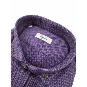 Camicia  slim fit flanella viola