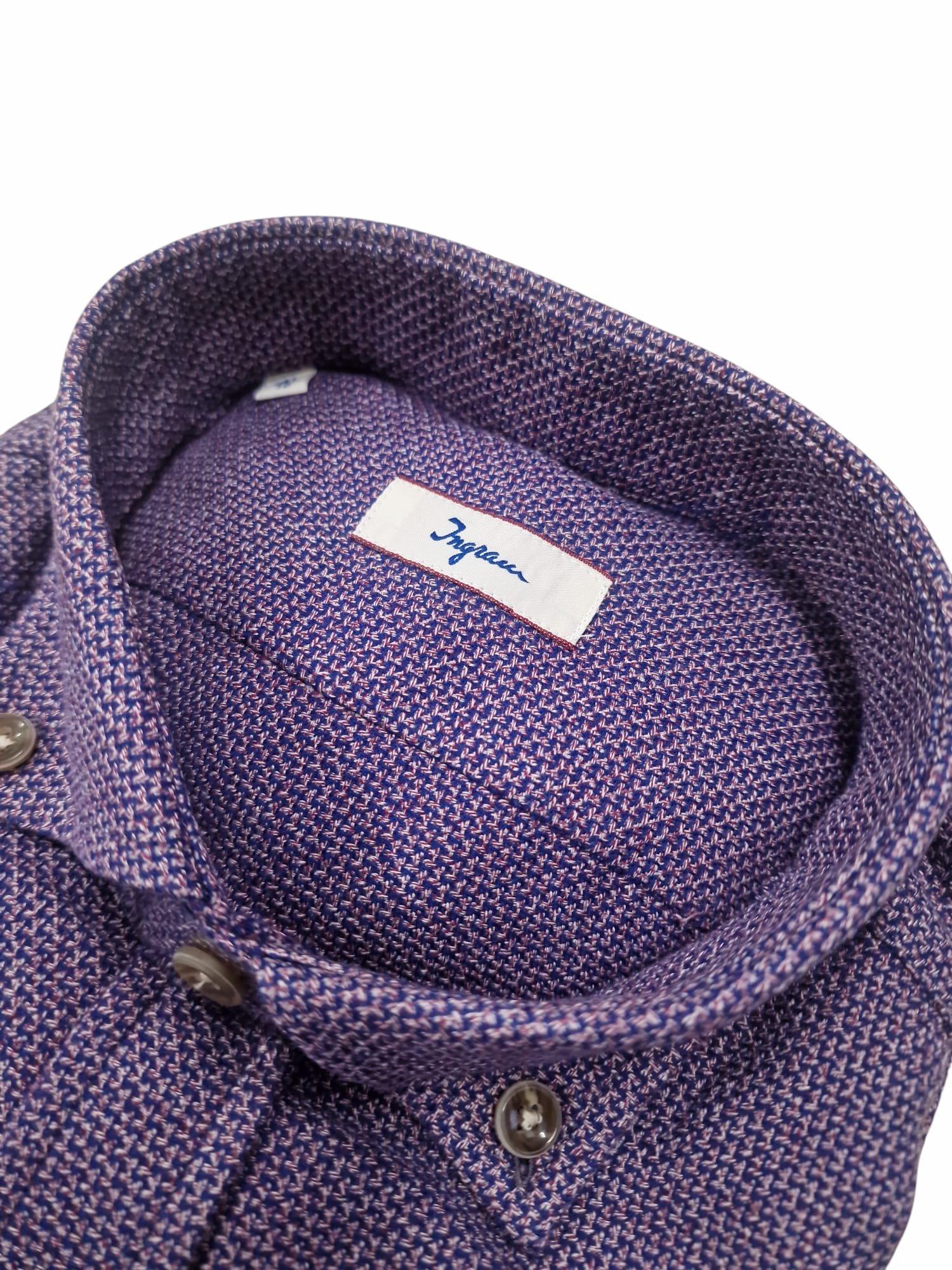 Camicia Ingram Slim Fit flanella viola