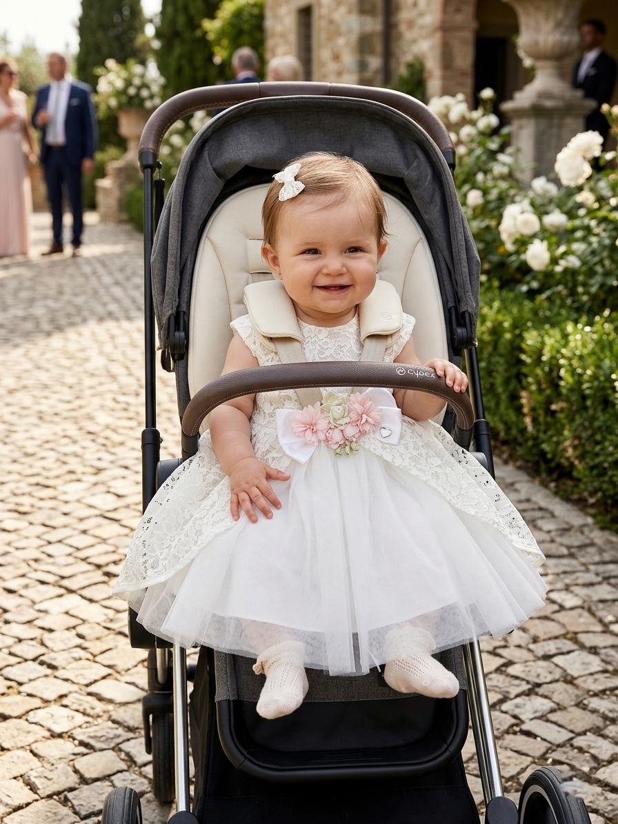Abito cerimonia battesimo da bambina Valentino Minale